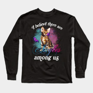 I BELIEVE THERE ARE ANGELS AMONG US BENGAL CAT Long Sleeve T-Shirt